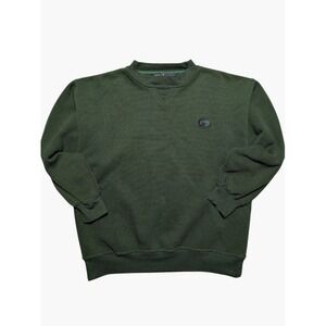 Vintage Luna Pier Green Waffle Knit Crewneck Sweatshirt L‎ Corporate Logo